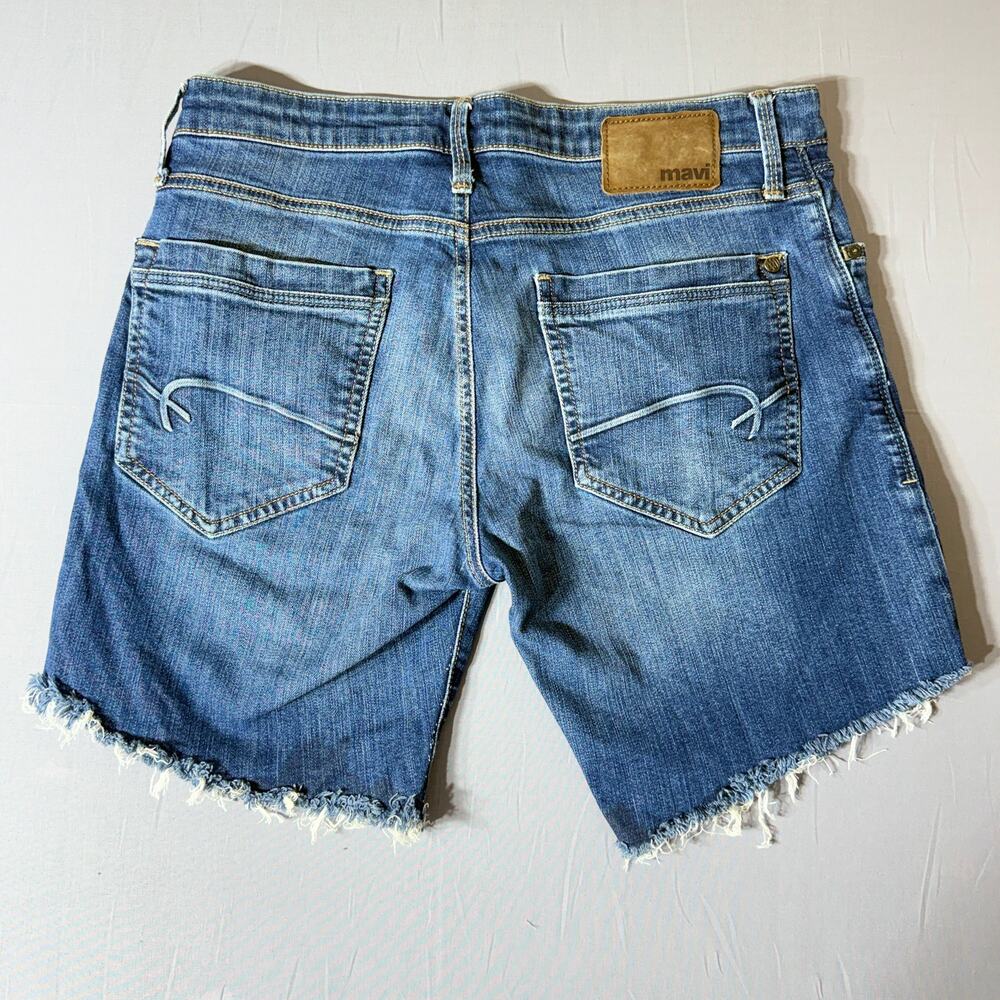 Mavi Josh Mens Denim Shorts Size 33 Raw Hem Distressed Medium Wash Cut Off - Picture 8 of 8